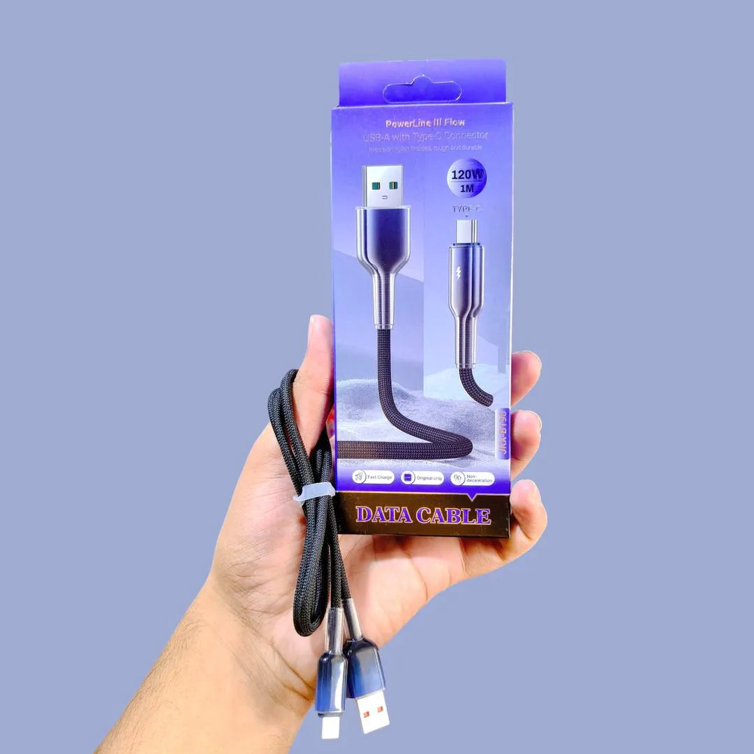 120W Fast Charging Type-C Cable Black Braided