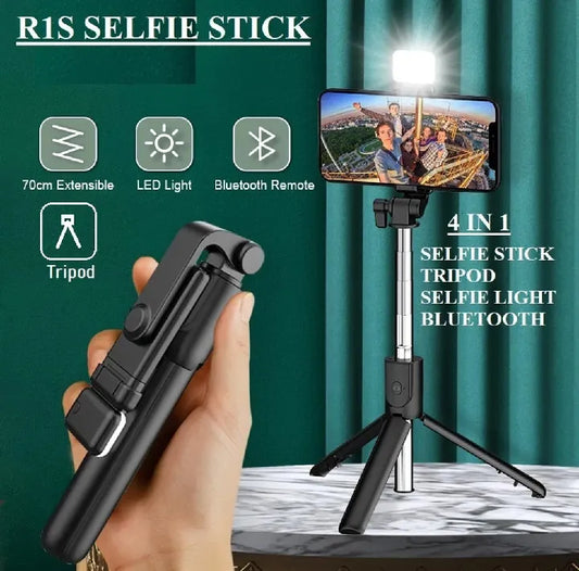 Black Bluetooth 4.0 Tripod Stand for Phone