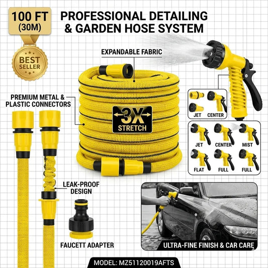 100FT Expandable Hose System with 3X Stretch Design